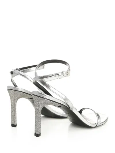 Tory Burch Pave Heel Sandal 90mm Sandals Silver In White