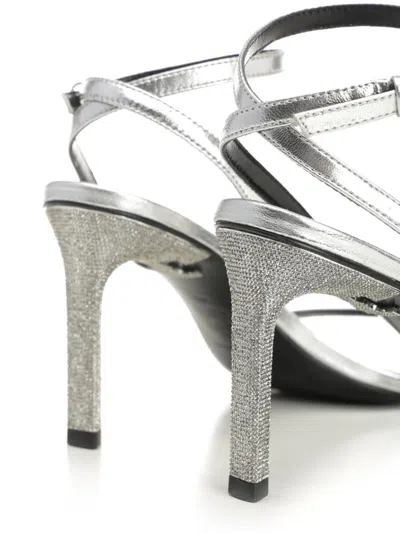 Tory Burch Pave Heel Sandal 90mm Sandals Silver In White