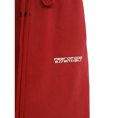 Essentials Drawstring Trousers In Burgundy