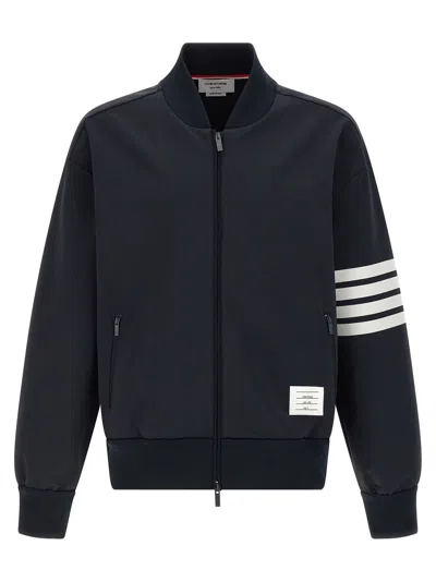 Thom Browne Tech Viscose Bomber Jacket Puffer Jackets Blue In Multi