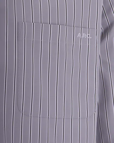 A.p.c. Stripe-pattern Shirt In Gray