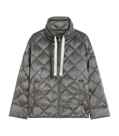 Max Mara The Cube Quilted Padded Shell Down Jacket In Gray
