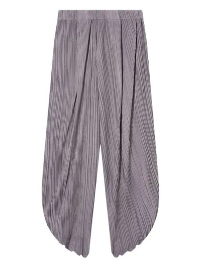 Giorgio Armani Pleated T-shirt Trousers With Elastic Waistband For Women In Gray