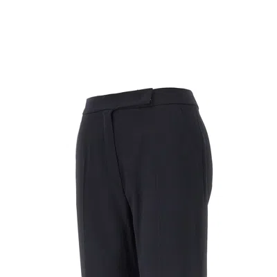 Max Mara Stretch Wool Tailored Pants In Blue