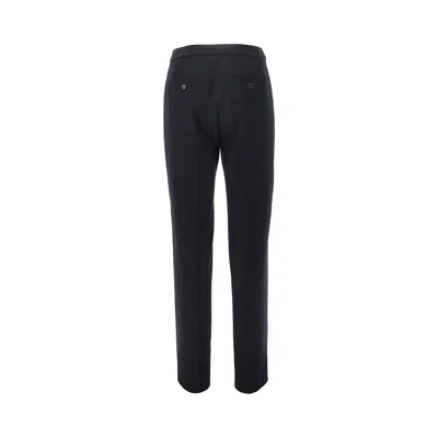 Max Mara Stretch Wool Tailored Pants In Blue