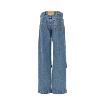 Attico Blue Jeans With Logo Detail On The Pocket And Logo Patch On The Rear In Denim Woman