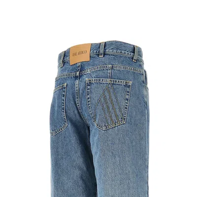 Attico Blue Jeans With Logo Detail On The Pocket And Logo Patch On The Rear In Denim Woman