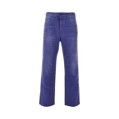 Prada Ld-effect Twill Pants In Blue