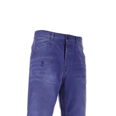 Prada Ld-effect Twill Pants In Blue