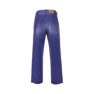 Prada Ld-effect Twill Pants In Blue