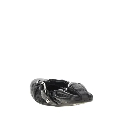 Balenciaga City Black Ballet Flats In Arena Lambskin Leather