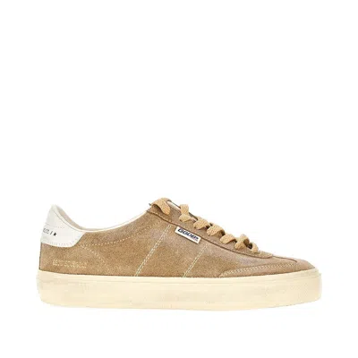 Golden Goose Soul Star Suede Sneakers With White Leather Heel Tab In Brown