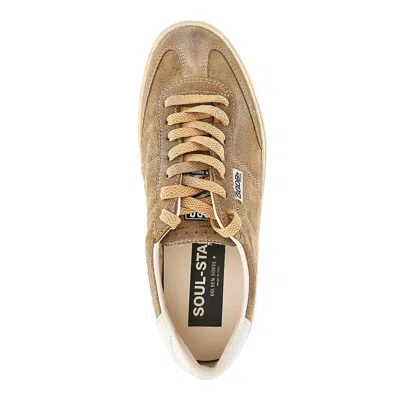 Golden Goose Soul Star Suede Sneakers With White Leather Heel Tab In Brown