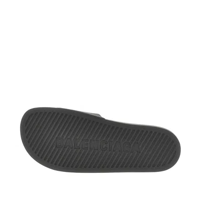 Balenciaga Embossed Logo Slip-on Sandals With Moulded Footbed In Multi