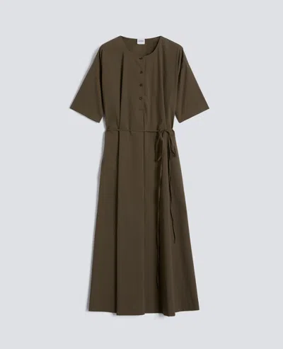 Aspesi Stretch Nylon Cotton Poplin Dress In Green