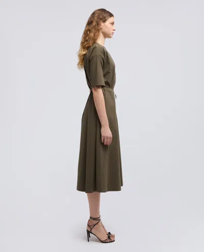 Aspesi Stretch Nylon Cotton Poplin Dress In Green