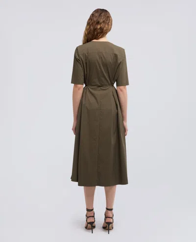 Aspesi Stretch Nylon Cotton Poplin Dress In Green