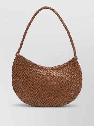 Dragon Diffusion Shoulder Bag Single Strap Woven Design Open Top In Brown