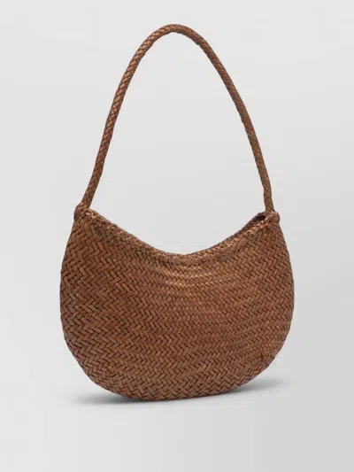Dragon Diffusion Shoulder Bag Single Strap Woven Design Open Top In Brown
