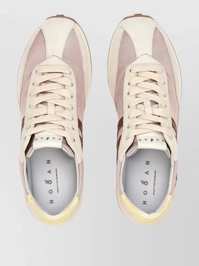 Hogan Athletic Suede And Technical Fabric Sneakers In White