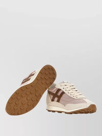 Hogan Athletic Suede And Technical Fabric Sneakers In White