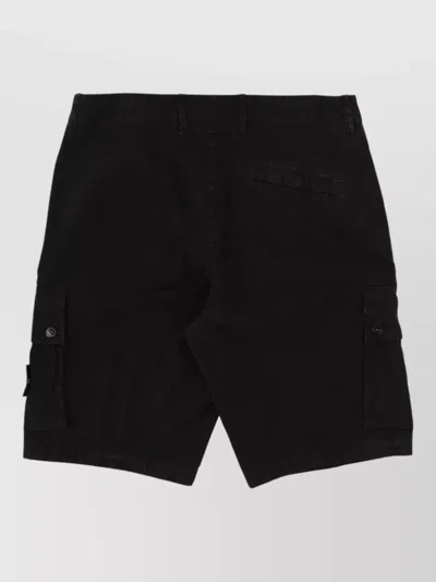 Stone Island Old Effect Cotton Cargo Bermuda Shorts Clothing In Black