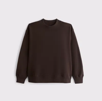 Abercrombie & Fitch Ypb Mockneck Terry Oversized Sweatshirt In Brown