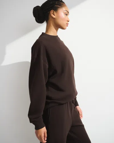 Abercrombie & Fitch Ypb Mockneck Terry Oversized Sweatshirt In Brown