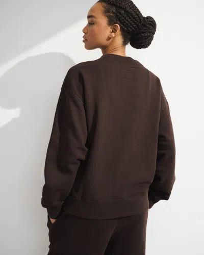 Abercrombie & Fitch Ypb Mockneck Terry Oversized Sweatshirt In Brown