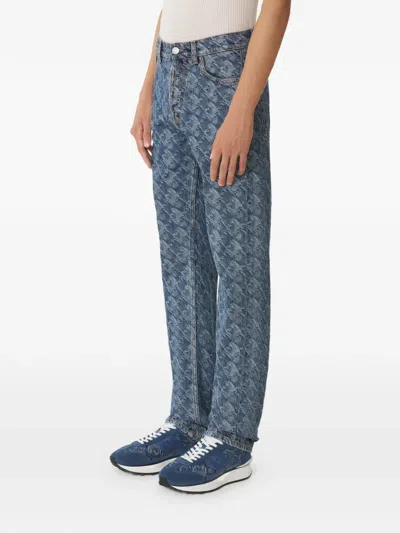 Lanvin Patterned Jeans In Blue