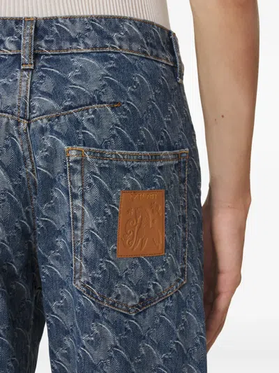 Lanvin Patterned Jeans In Blue