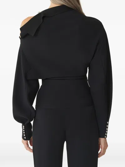 Lanvin Drape-detail Button Blouse In Black