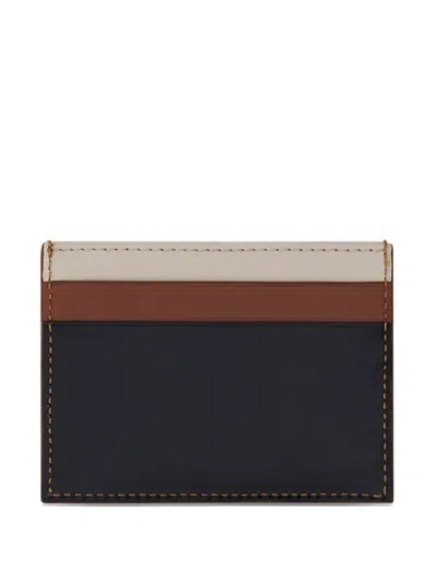 Lanvin Tricolor Leather Card Holder In Multi