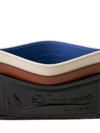 Lanvin Tricolor Leather Card Holder In Multi