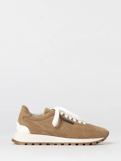 Brunello Cucinelli Suede Sneakers With Iconic Jewel Application In Multi