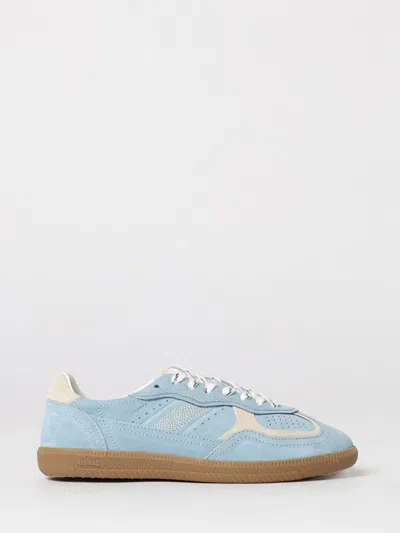 Alohas Light Blue Suede Sneakers With Cream Accents And Contrast Details