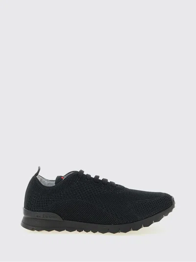 Kiton Fitb Mesh Sneakers Rubber Sole Pull Tab In Black