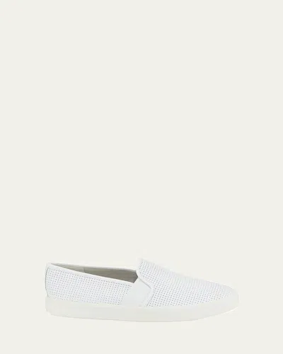 Vince Blair Croc-embossed Leather Slip-on Sneakers In White
