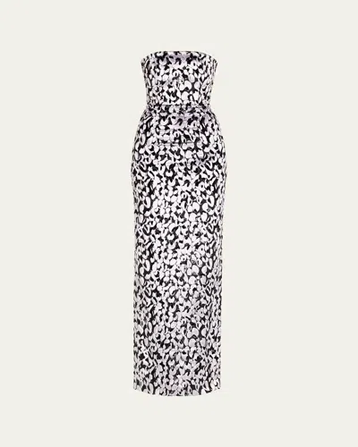 16arlington Minelli Devore Strapless Midi Dress In Purple