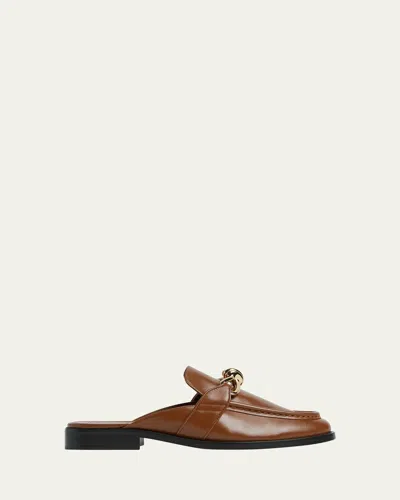 Bottega Veneta Women Astaire Leather Sabot Loafers In Brown