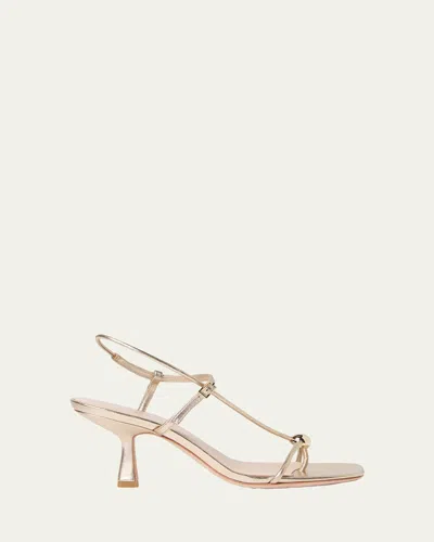 Loeffler Randall Triana Strappy Mid-heel Sandals With Ball Champagne In Neutral