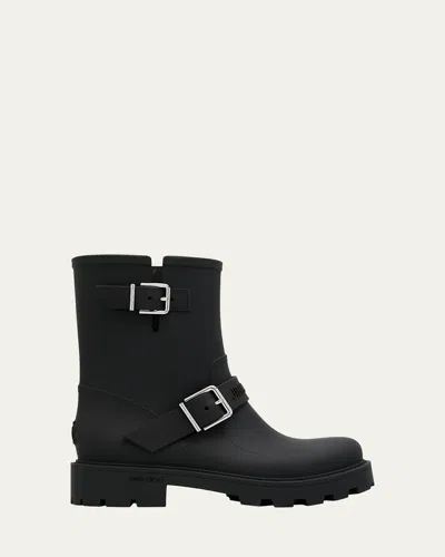 Jimmy Choo Biker Rain Black Tpu Rain Boots Black 42 In Multi