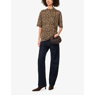 Anine Bing Beth Mini Dress Black And Brown Leopard In Animal Print