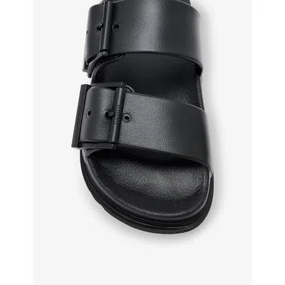 Allsaints Sian Leather Buckle Sandals In Black