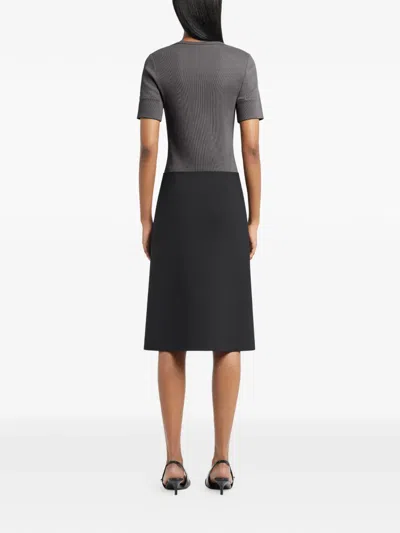 Courrèges Buttoned Ribbed T-shirt In Multi