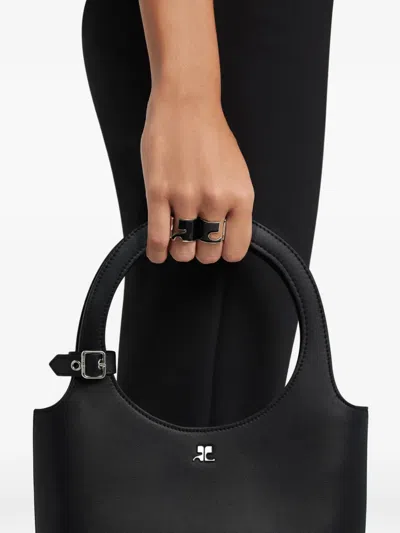 Courrèges Logo-enamel Ring Set In Silver