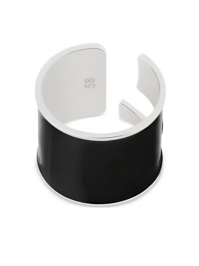 Courrèges Logo-enamel Ring Set In Silver
