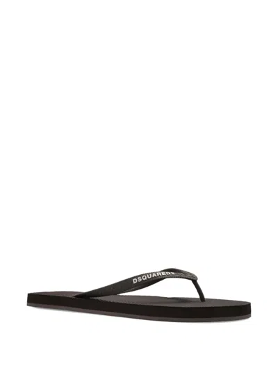 Dsquared2 Logo-print Flip-flops In Multi