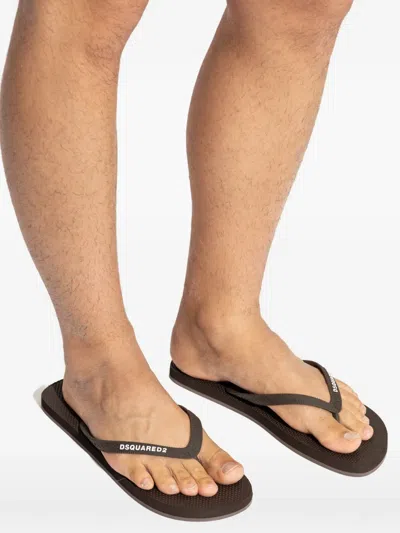 Dsquared2 Logo-print Flip-flops In Multi