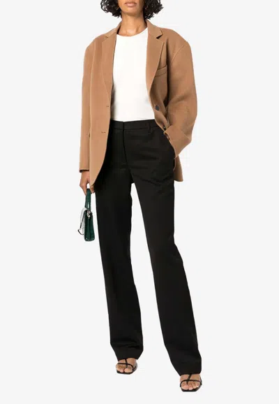 Anine Bing Oversized Wool-cashmere Blend Blazer In Brown